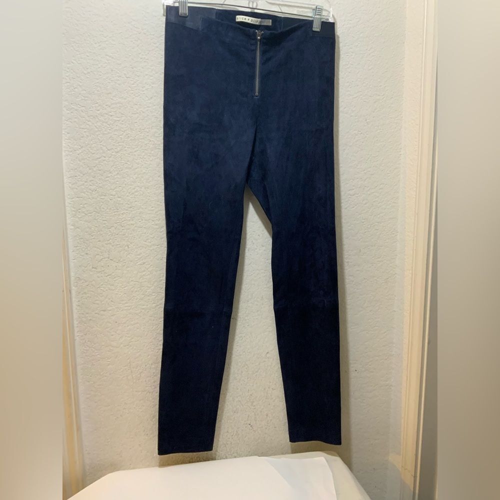 Alice + Olivia Navy Suede Pants size 6